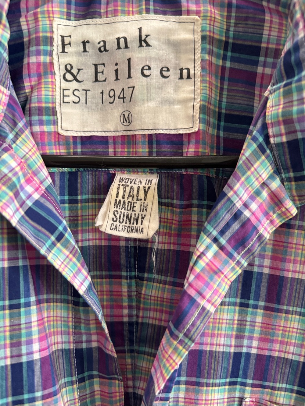 Frank & Eileen Barry Plaid Preppy Button-Down Shirt Women’s Medium - Picture 3 of 9